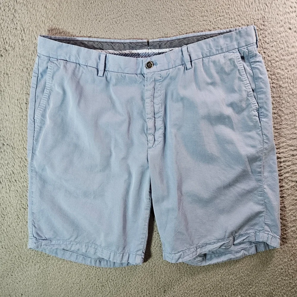 Peter Millar Shorts Men 38 x8.5 Flat Front Light Blue